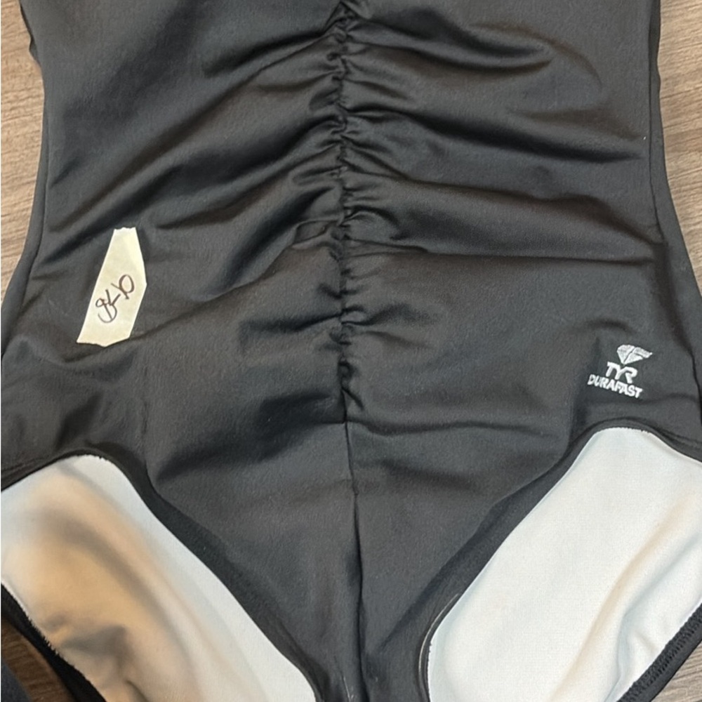 TYR Black Swimwear with White Logo - Picture 2 of 2